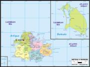 Antigua/Barbuda Political Wall Map