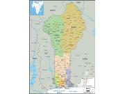 Benin Political Wall Map