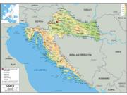 Croatia Physical Wall Map