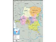 Democratic Republic of Congo Political Wall Map