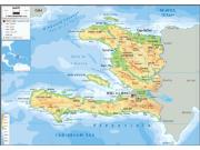 Haiti Physical Wall Map