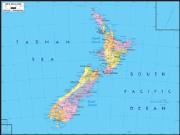 New Zealand Political Wall Map