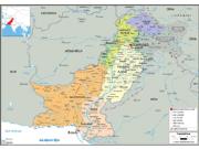 Parkistan Political Wall Map