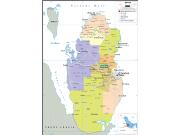 Qatar Political Wall Map