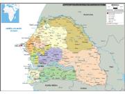 Sengal Political Wall Map