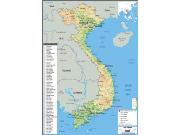Vietnam Physical Wall Map