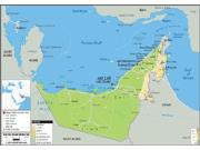 United Arab Emirates Physical Wall Map