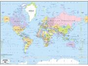 Europe-Centered World Political Wall Map - Mercator