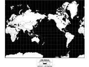 Pacific-Centered World Simplified Wall Map from GeoAtlas