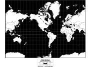 Americas-Centered Simplified World Wall Map from GeoAtlas
