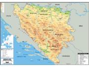 Bosnia Physical Wall Map