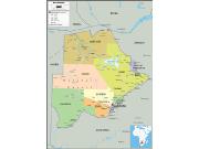 Botswana Physical Wall Map