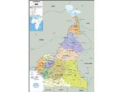 Cameroon Political Wall Map