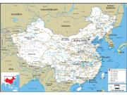 China Road Wall Map