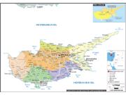 Cyprus Political Wall Map