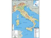 Italy Physical Wall Map