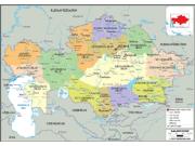 Kazakhstan Political Wall Map