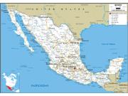Mexico Road Wall Map