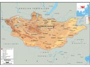 Mongolia Physical Wall Map