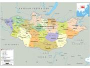 Mongolia Political Wall Map