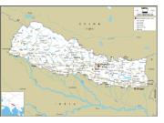 Nepal Road Wall Map