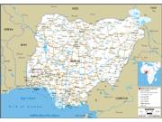 Nigeria Road Wall Map