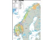 Norway Political Wall Map