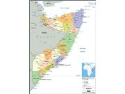 Somalia Political Wall Map