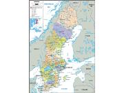 Sweden Political Wall Map