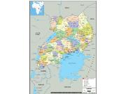 Uganda Political Wall Map