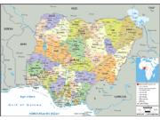 Nigeria Political Wall Map