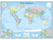 Atlantic Centered World Wall Map