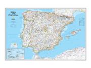Spain / Portugal Political Wall Map