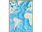 Atlantic Ocean Floor Wall Map