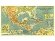 Countries of the Caribbean 1922 Wall Map