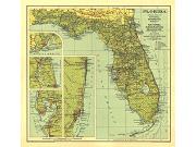 Florida 1930 Wall Map