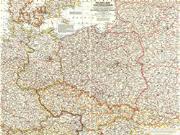 Poland and Czechoslovokia 1958 Wall Map