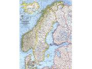 Scandinavia 1963 Wall Map