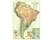 South America 1921 Wall Map