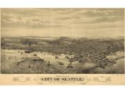 Seattle 1878 Antique Wall Map