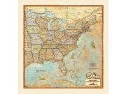 Eastern USA Antique Wall Map