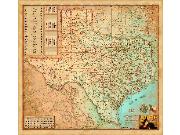 Texas Antique Wall Map