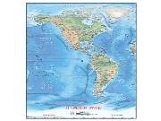 World Hemisphere Physical Wall Map