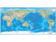 Physical Pacific Centered (without Wonders) Wall Map from Compart Maps