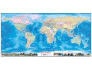 World Political with USA West, Europe Centered Wall Maps from Compart Maps