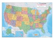 Political Wall Map of The USA from Equator Maps