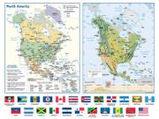 North America Flags Wall Map