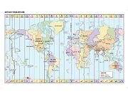 World Time Zone Wall Map