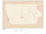 Iowa with Roads Wall Map