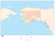 Alaska with Counties Wall Map